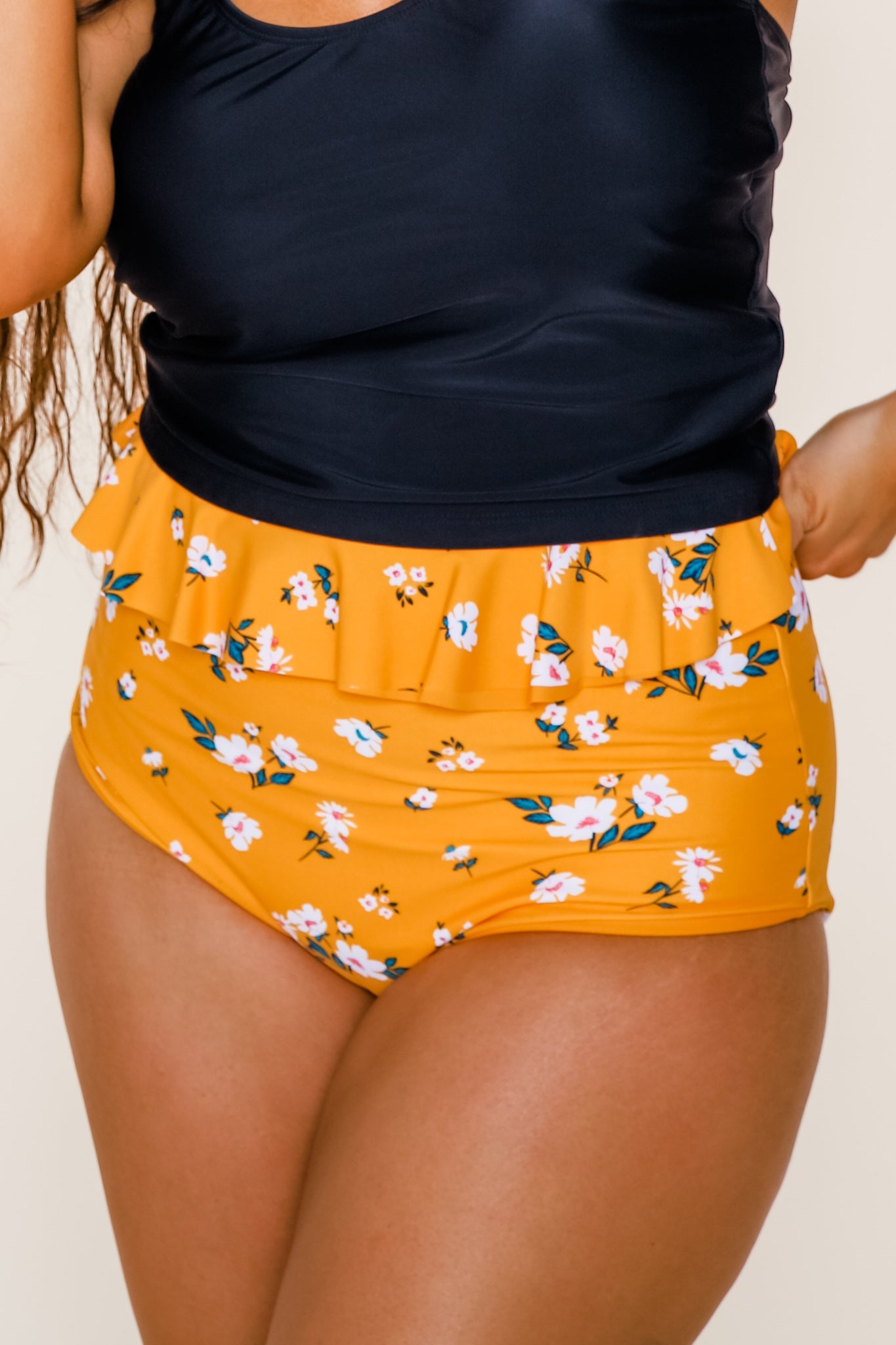  Cabana Reversible Bottoms | Mango/Floral | Final Sale