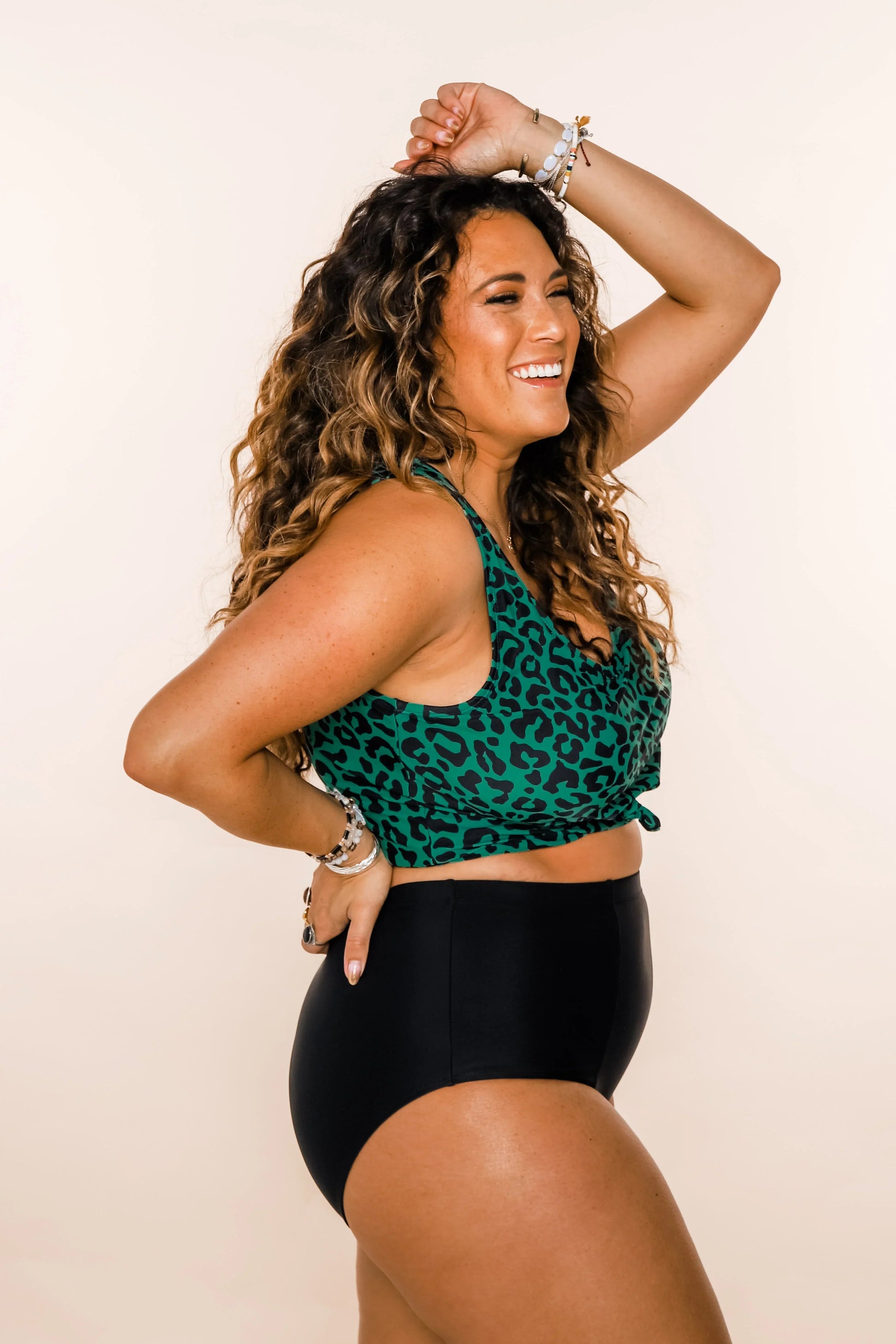  Traveler Top | Green Leopard Print | Final Sale