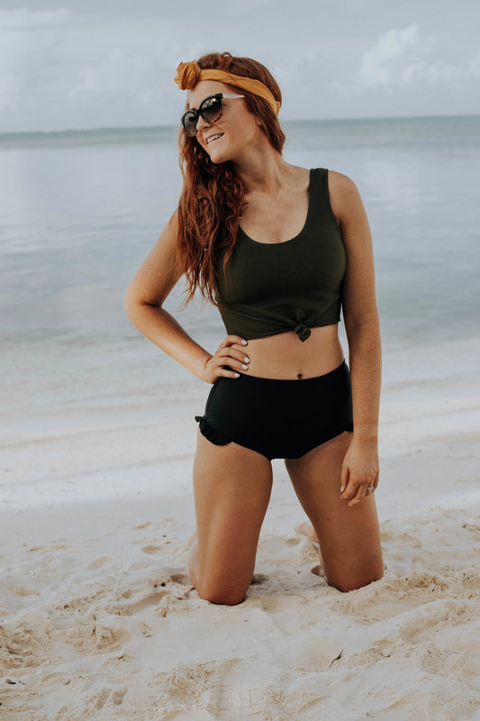  Traveler Top | Olive Rib Knit
