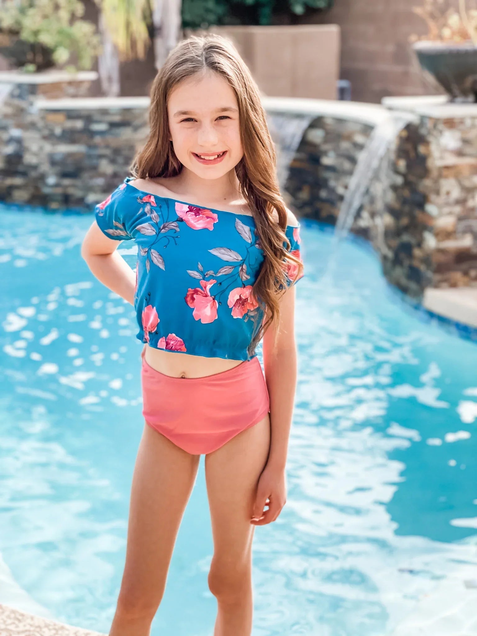  Mini Mo'orea Reversible Top | Blue/Floral | Final Sale