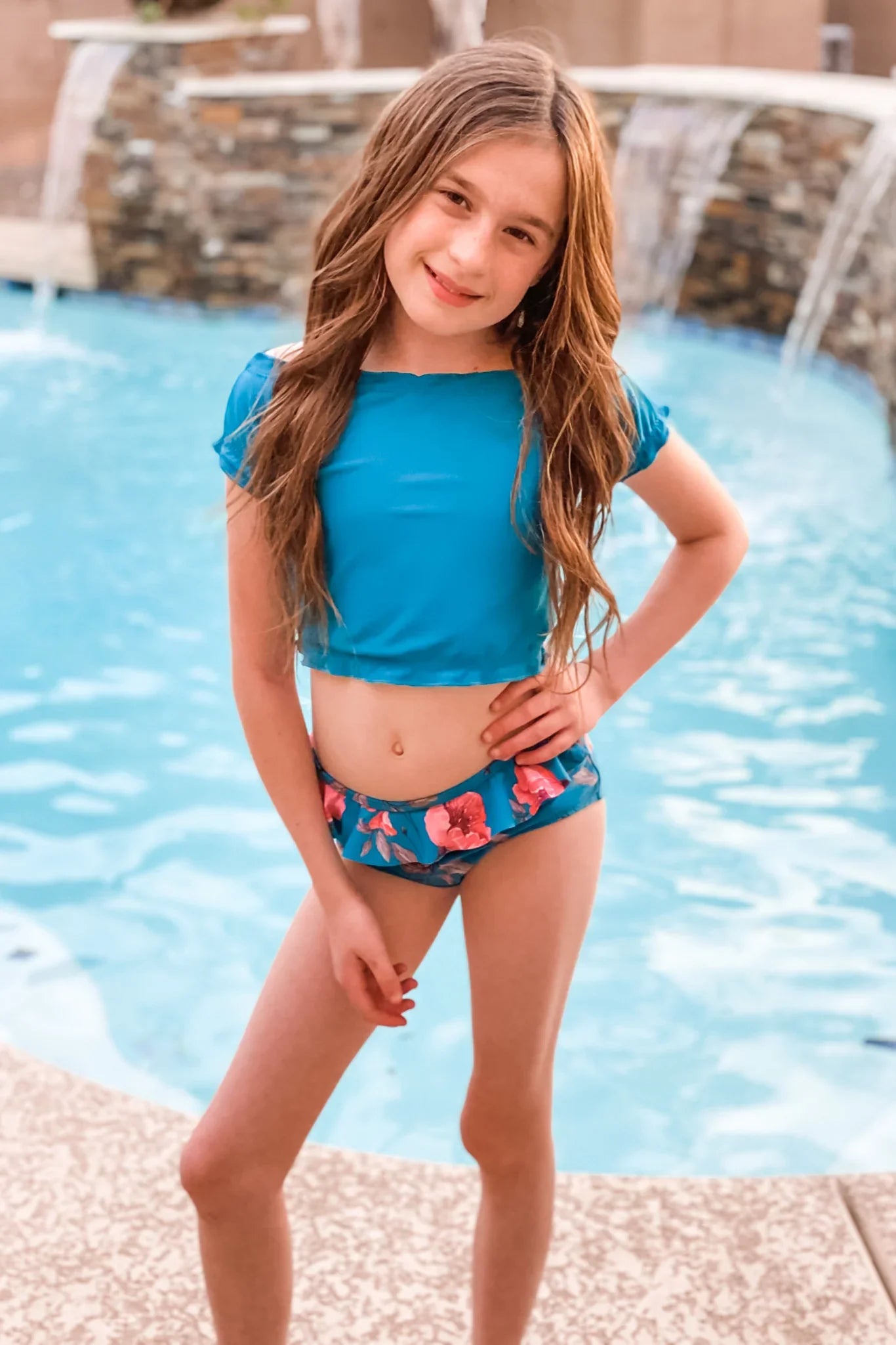 Mini Mo'orea Reversible Top | Blue/Floral | Final Sale