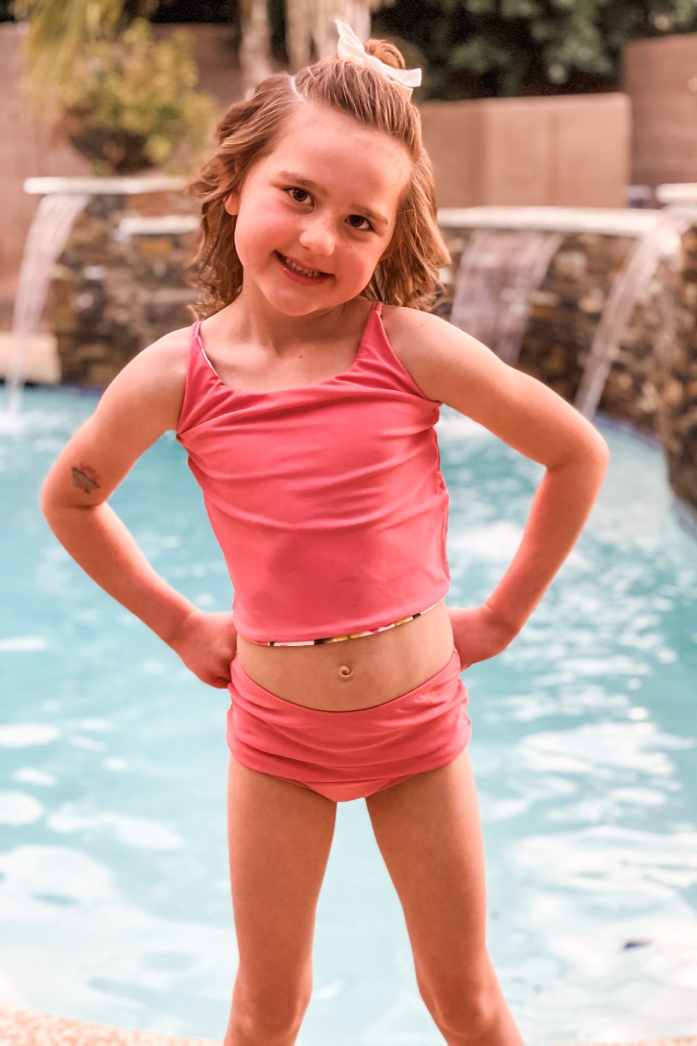  Mini Centara Reversible Top | Watermelon/Floral | Final Sale
