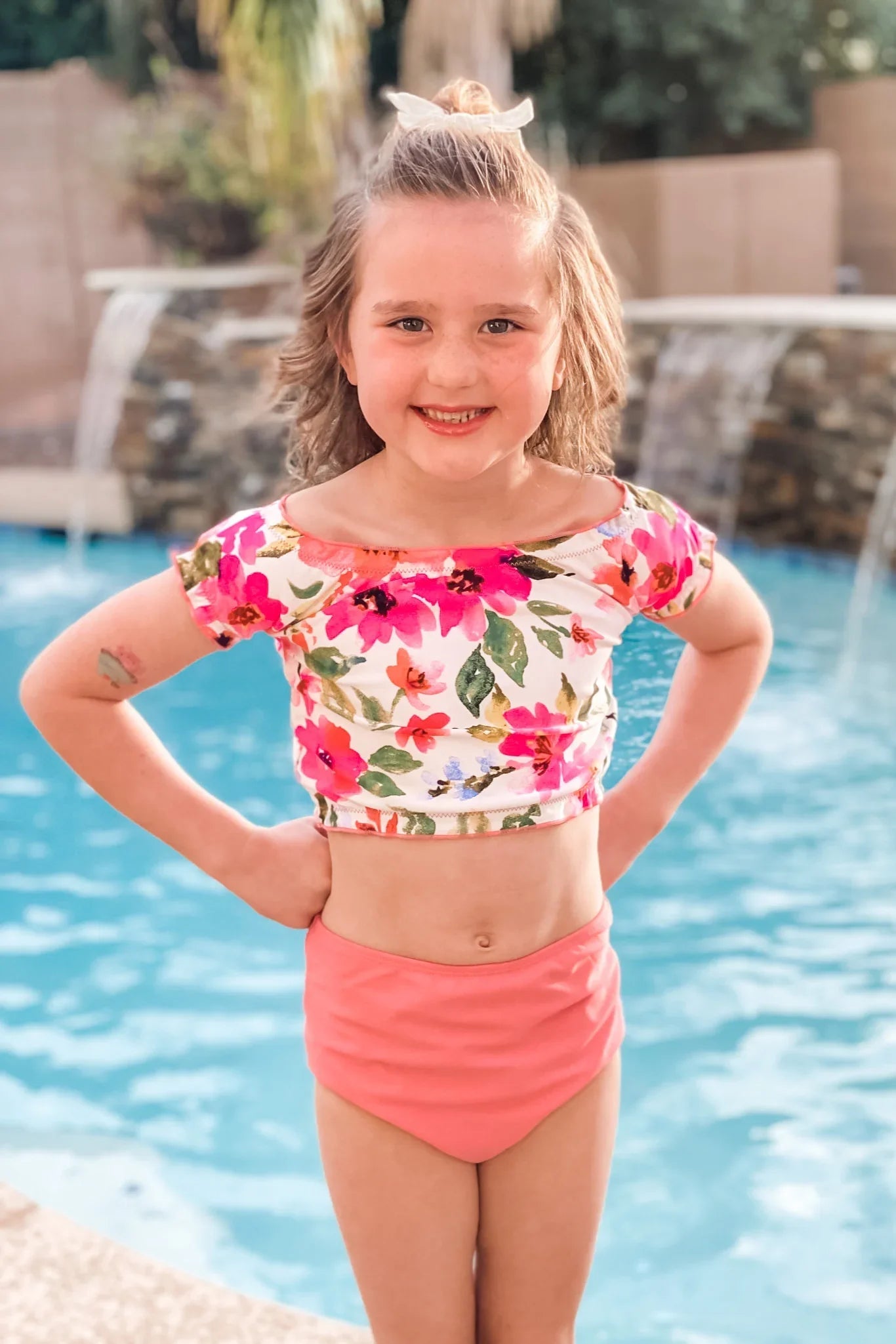  Mini Mo'orea Reversible Top | Watermelon/Floral | Final Sale
