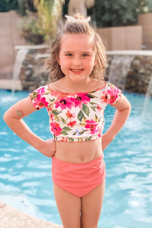  Mini Mo'orea Reversible Top | Watermelon/Floral | Final Sale