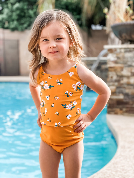 Mini Centara Reversible Top | Mango Stripe/Floral | Final Sale